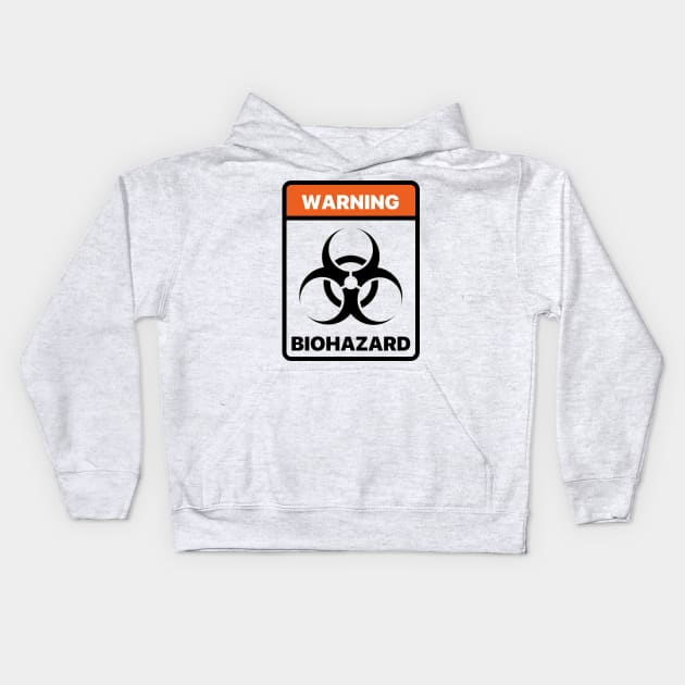 BIOHAZARD Warning Symbol Kids Hoodie by labstud